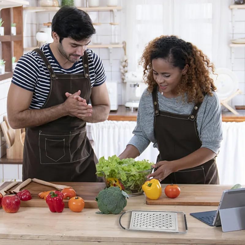1 paquete de rallador de queso, rallador de queso de acero inoxidable de mano, rallador de alimentos con mango antideslizante, ralladores para cocina, queso, papa, verduras (1 unidad) 7