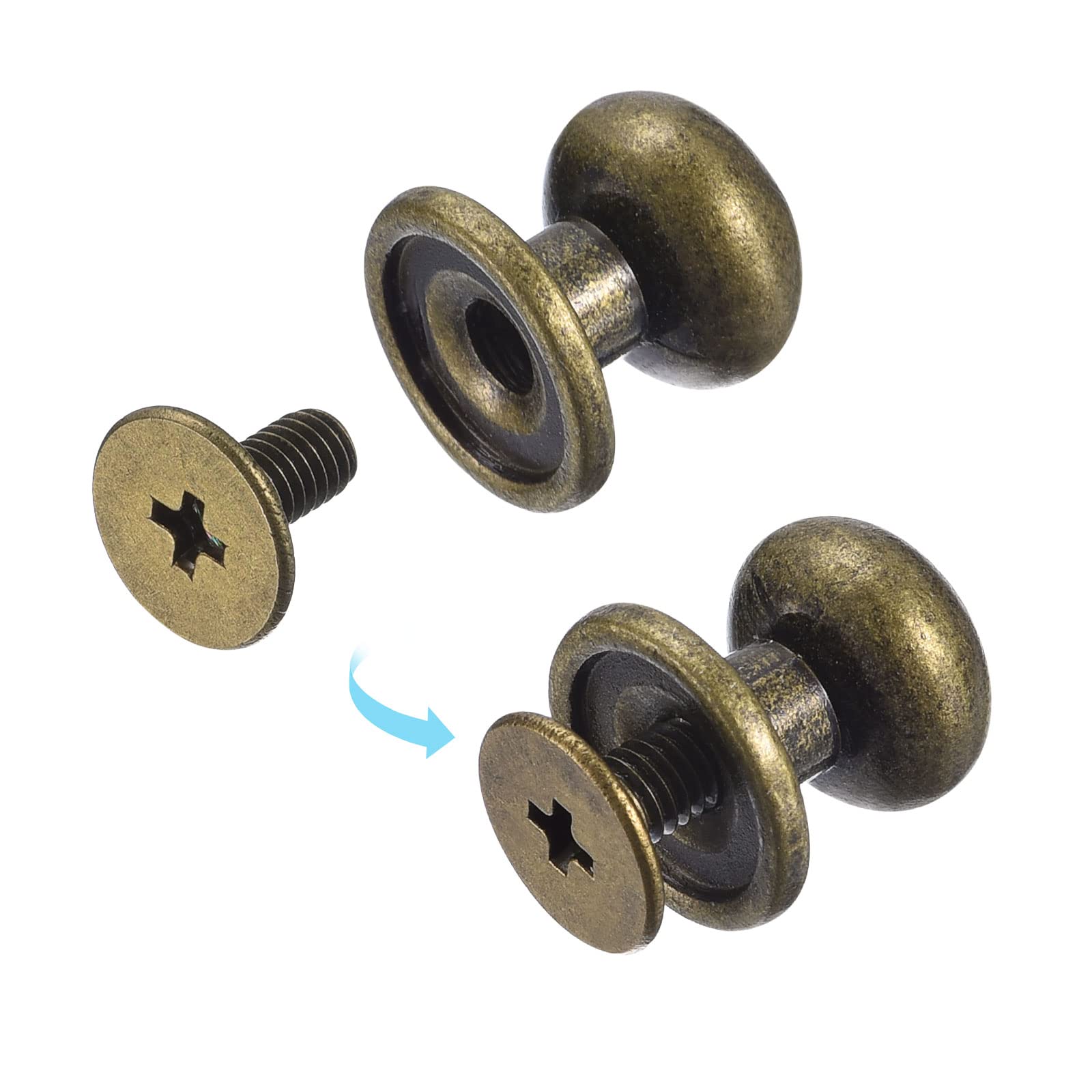 QUARKZMAN Rivetti A Pressione 9mm A Testa Sferica, 60 Pezzi In 4 Colori Per Pelle, Borse, Cinture E Progetti Fai Da Te