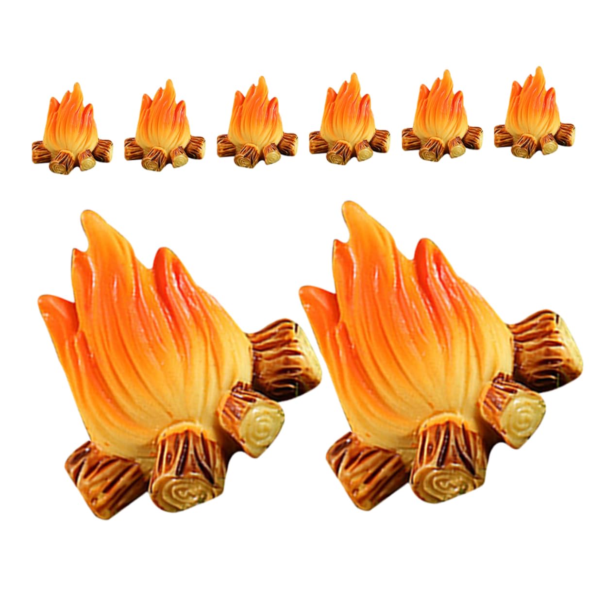 ORFOFE8pcs Fire Bonfire Ornaments Micro Campfire Model Mini Dollhouse Accessories Fake Campfire Model Mini Firewood Log Fake Fire Model Doll House Accessories Miniature Campfire Resin