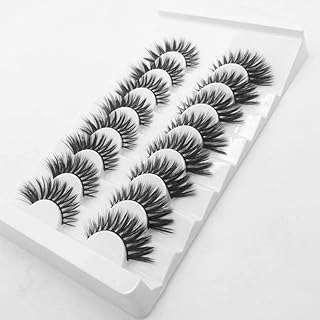 EIAKE 8 Pairs 3D False Eyelashes Natural Eye Makeup Tools Faux Eye Lashes Soft Handmade Wispy Fluffy Long Lashes Reusable Eyelashes Makeup Thick Dramatic Look Lashes for Women