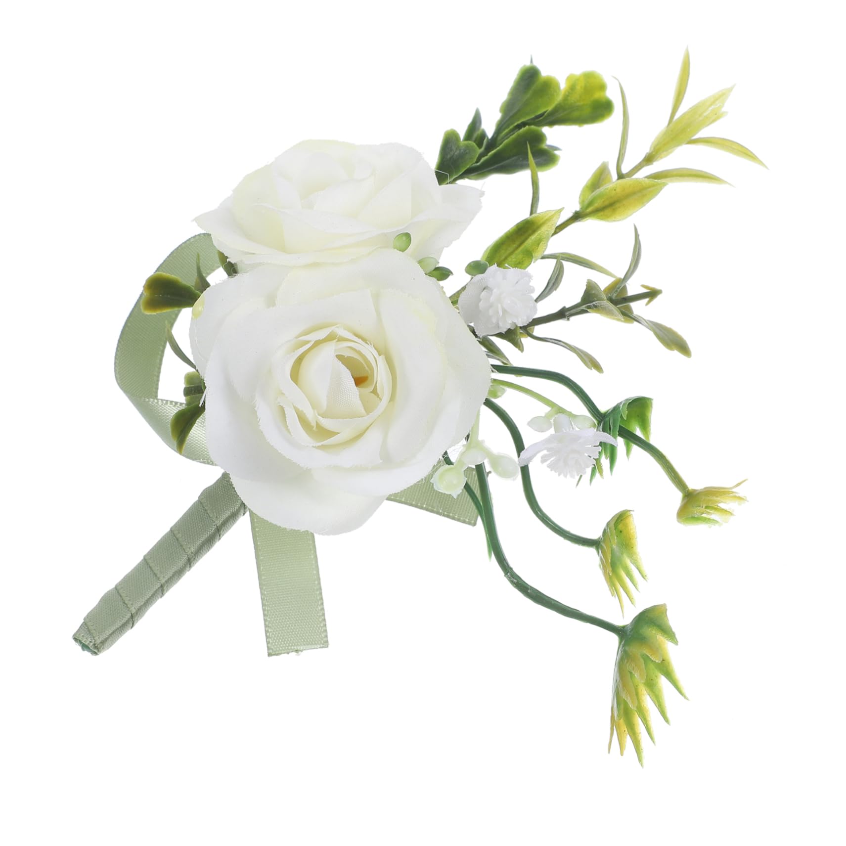 COOLHIYA Flor De La Mesa De La Cena Ramillete Artificial Ramillete De Pulsera Boutonniere De Bolsillo para Hombres Ramillete De Padrinos De Boda Flor De Muñeca Flores Seda Dama De Honor