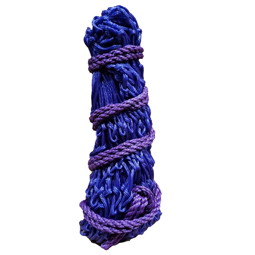 Horse MasterGreedy Feeder Haynet - Equestrian 40'' Regular Mesh Holes Strong Ringed Haylage Hay Nets for Horses - Stable Yard Field Trickle Feed Equipment (Blue), Purple