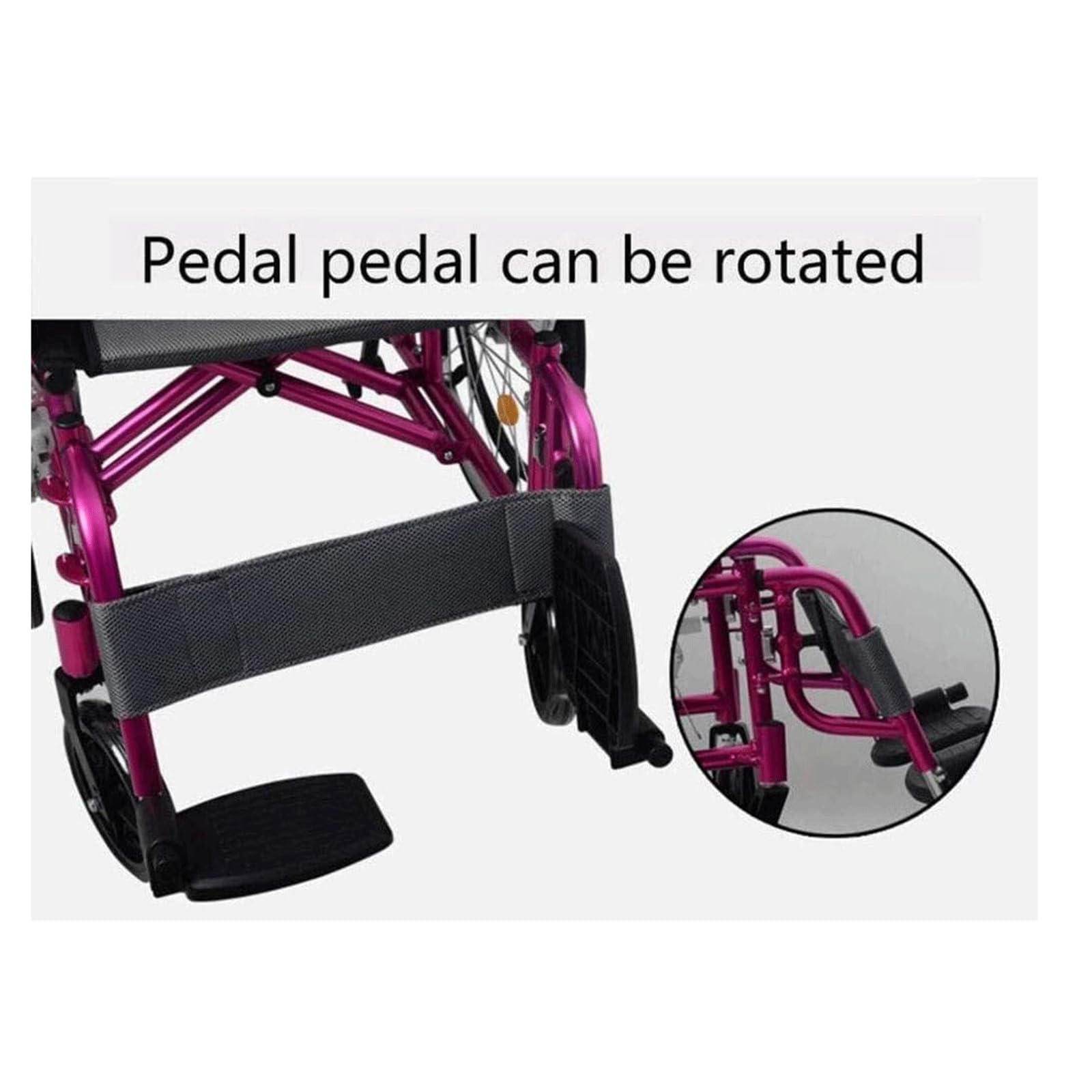 Silla de Ruedas Plegable Ultraligera para Adultos Silla de Ruedas Manual Ligera Autopropulsable/Red