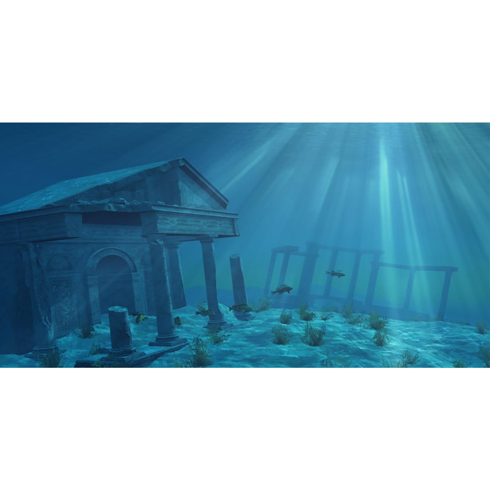 MIRRORANG 91x41cm Underwater World Fish Tank Poster Background Deep Sea Treasure Aquarium Background Decoration for Fish Tank — image 1