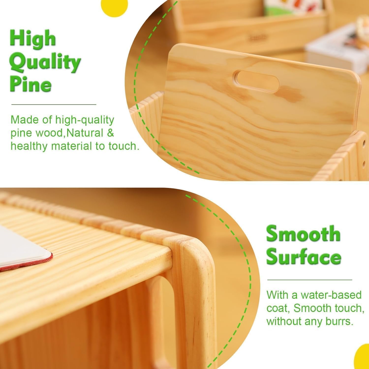 FUNLIO Ensemble Table et Chaise Montessori pour bébés de 1 à 3 Ans. Table et Chaise Ajustables en Hauteur pour la Lecture, Les Repas et Le Jeu. Facile à Assembler, certifié CPC