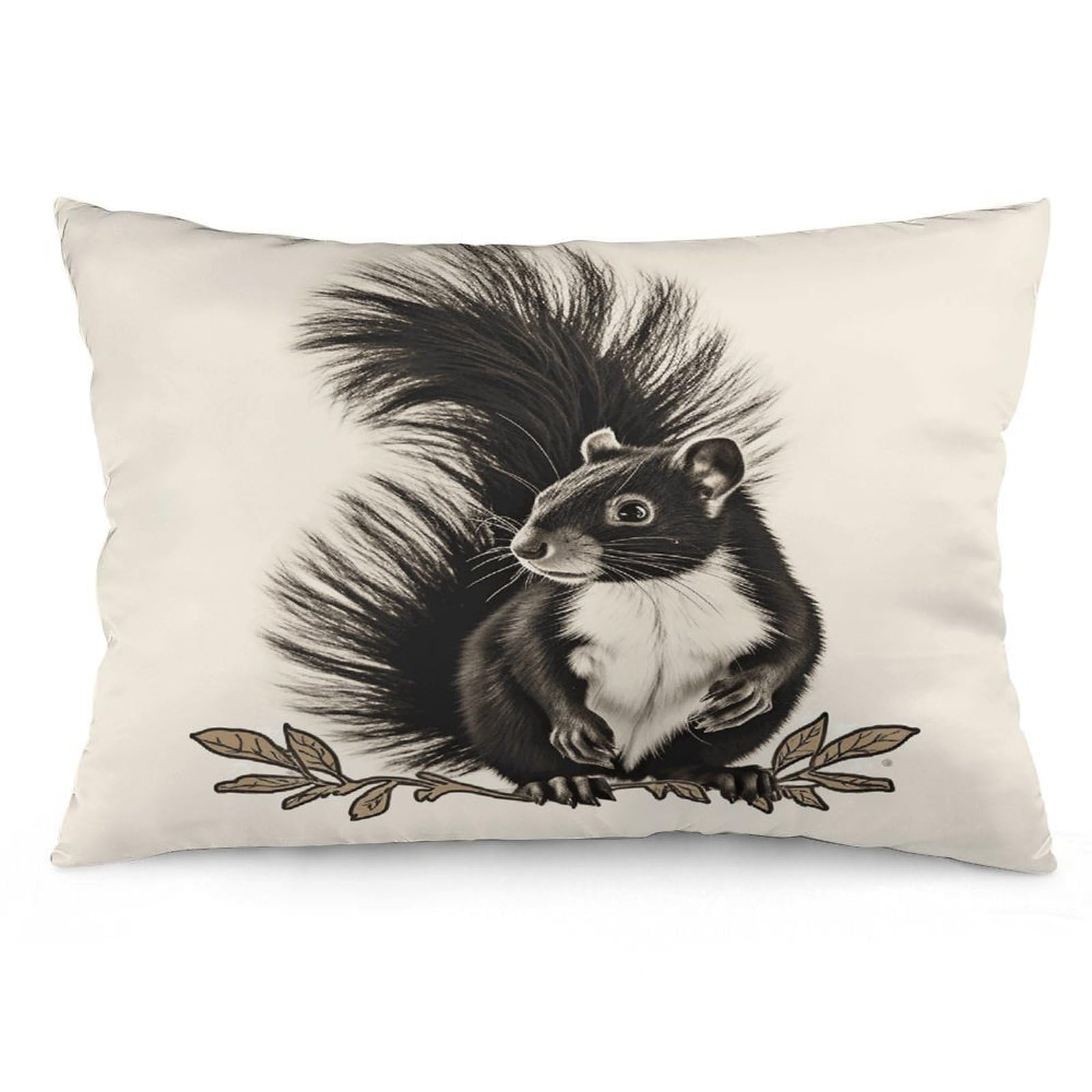 Wsoihfec Style Skunk Throw Pillow Covers Decorative, Pillow Cases Soft Plush, Modern Farmhouse Boho Cushion Cover For Bed Couch Sofa Living Room Spring Decor12 X20