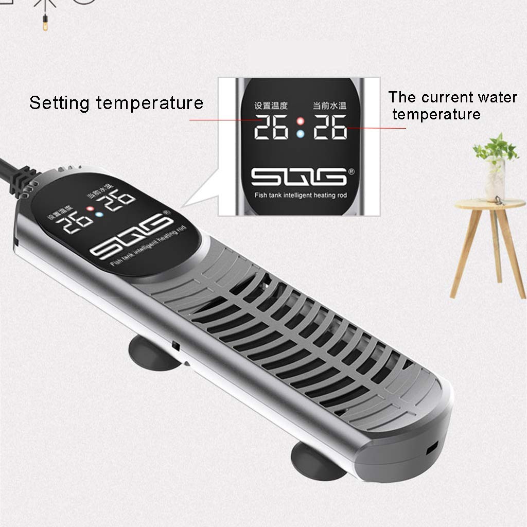 MU Calentador de termómetro de Acuario Digital para el hogar, médico infrarrojo IC, Control Remoto Independiente,Plata,800W