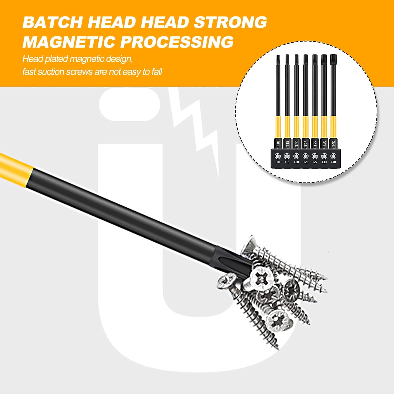 Torx Security Square Bit Set 100mm Star Screwdriver Drill Bits Sets 1/4 Drive Magnetic Torx Bits Long T10-T40 for Impact Driver Screwdrivers