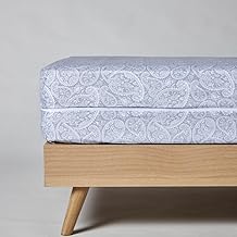 10XDIEZ Funda colchón Estampada Cashmere Gris - (Gris - 105x190 cm.)
