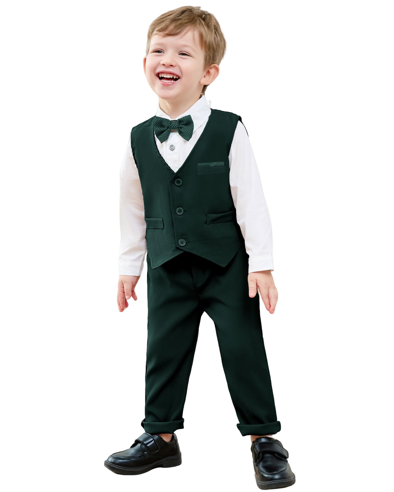 nilikastta Kleinkind Baby Junge Kleidung Anzug Gentleman Hochzeit Outfits formelle Kleid Shirt/Fliege/Weste/Suspenderhose 1-9 Jahre
