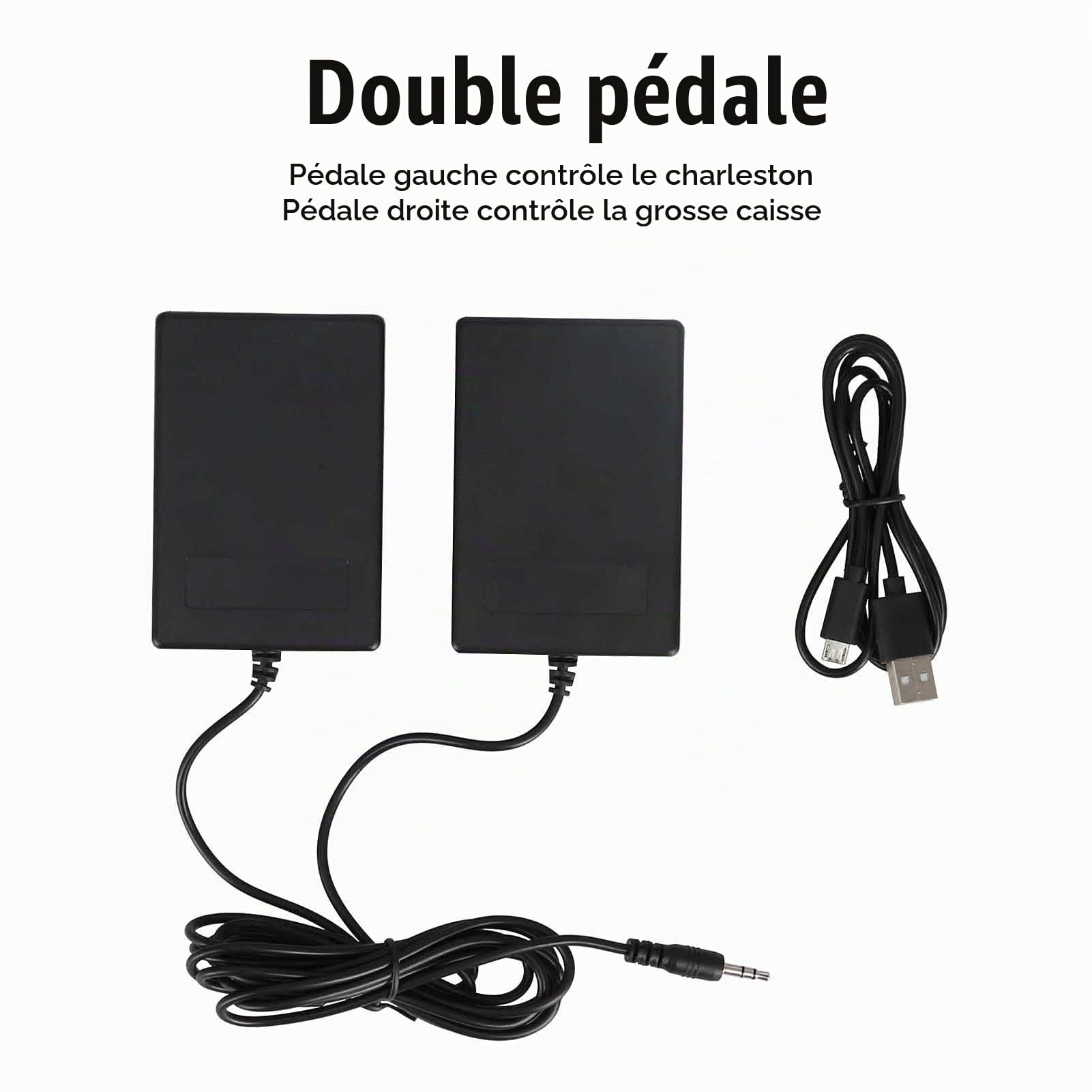 Batterie Electronique Enfant, Ensemble de Batterie Enroulable, 9 Pads, Kit de Batterie avec Pédales et Baguettes de Batterie, Double Haut-parleur intégré, Idéal