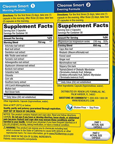 Renew Life REN-53450 Cleansesmart Advanced Cleanse 2-Part Formula 120 Capsules thumb #2