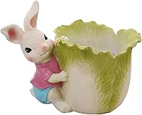 Vista 8 de Mini macetas para suculentas Macetas de conejo Maceta de resina de Pascua de dibujos animados Maceta de conejo para interiores y exteriores
