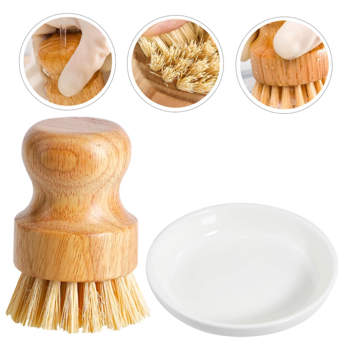FOMIYES 1 Set Pot Brush Cleaning Tool Multifunctional Base Brush Dishwashing Brush Dish Cleaner for Home Wok Cleaning Brush Pot Cleaning Brush Dish Scrubber Brush Dish Washing Brush