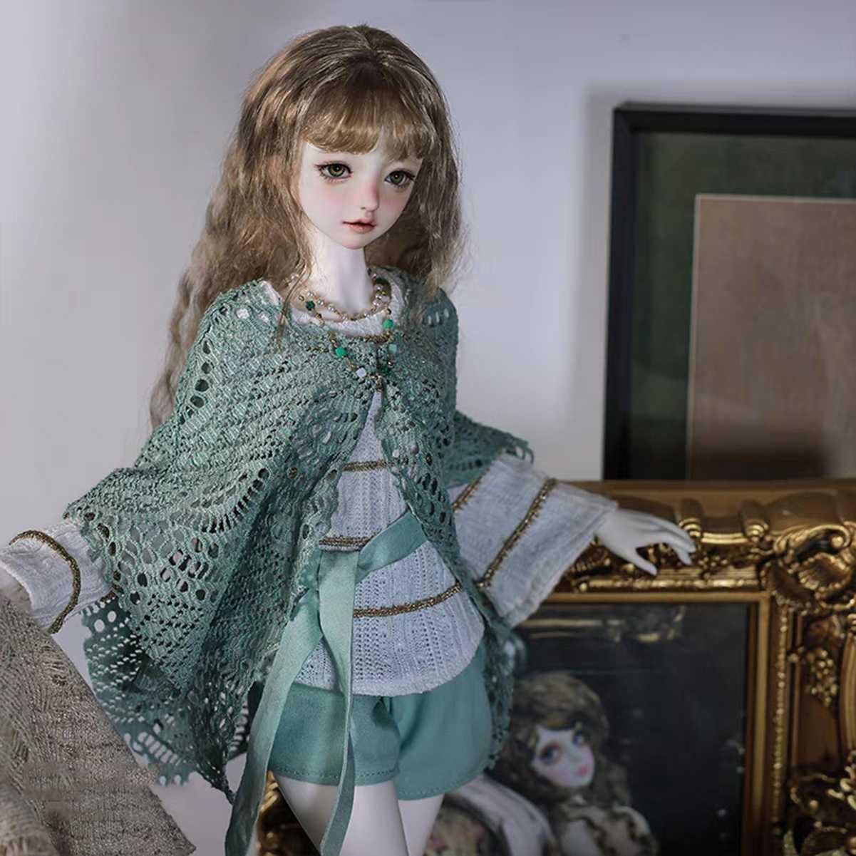 1/4 BJD-Puppe, 44 cm, Kugelgelenk-Puppe mit vollem Outfit, Vintage-Stil, bewegliche Modepuppe für Sammler
