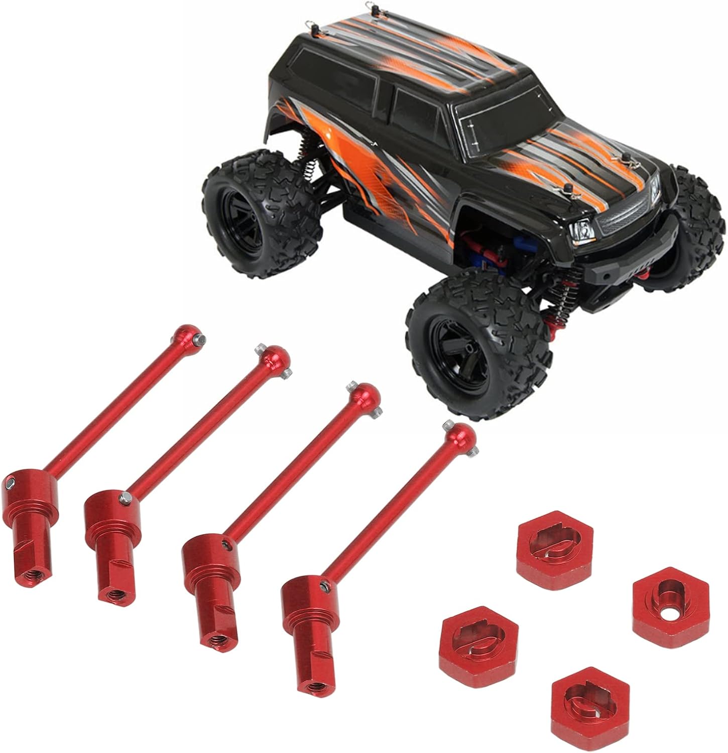 VGEBY RC Car Front Rear Drive Shaft, Aluminum Alloy Driveshaft CVD for Latrax RC Axle Teton 1/18 Car Crawler Parts(Red) Latrax Rear Axle Shaft Teton