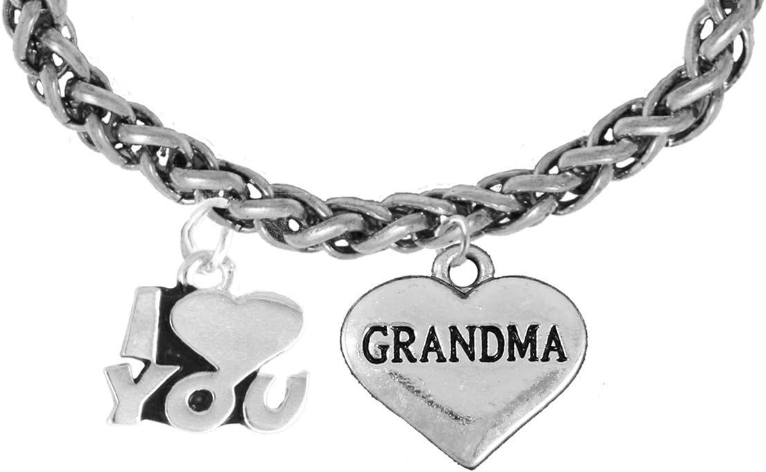 Cardinali Jewelry I Love You Grandma Wheat Chain Bracelet, Hypoallergenic, Safe-Nickel, Lead, Cadmium Free