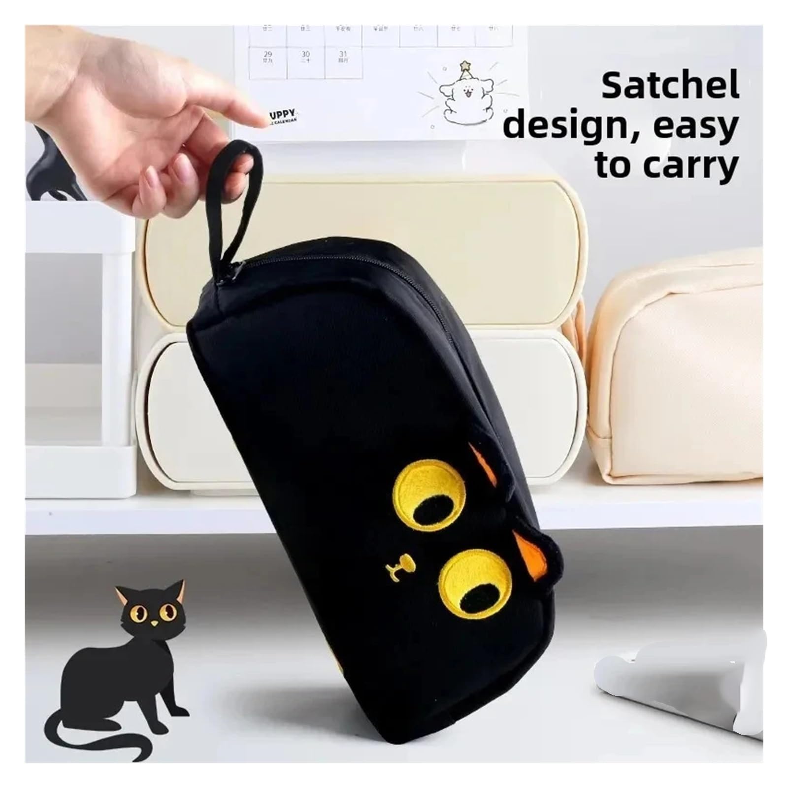 Astuccio con orecchie di gatto for la scuola e l'ufficio