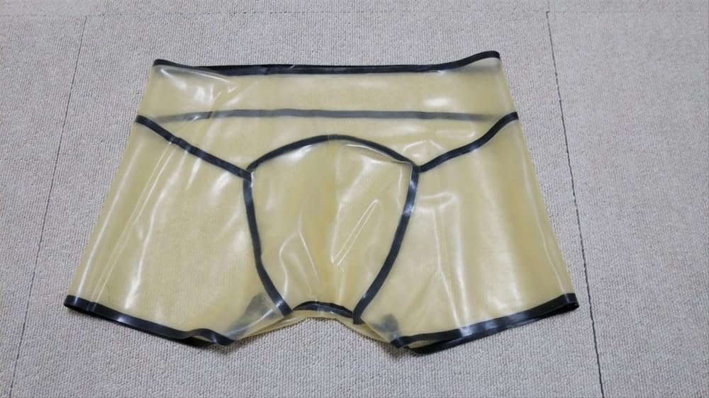 Transparent Latex Underwear Men, Latex Trousers Men's Boxer Shorts, Fetish Exotic Underwear Briefs Cosplay