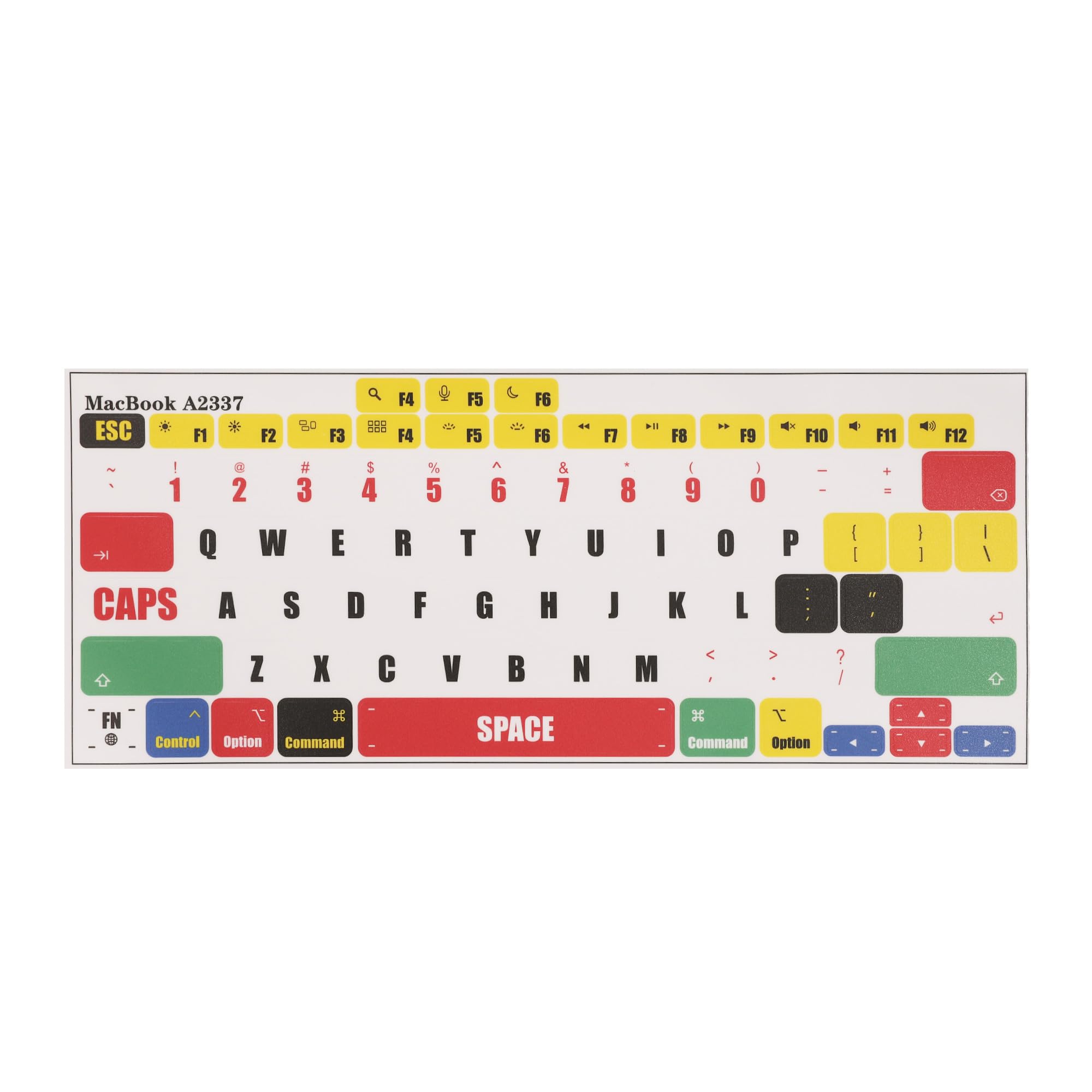 kwmobile Sticker para Teclado Apple MacBook Air 13 M1 (A2337) Pegatina - Stickers para Teclado QWERTY USA de Vinilo - Multicolor