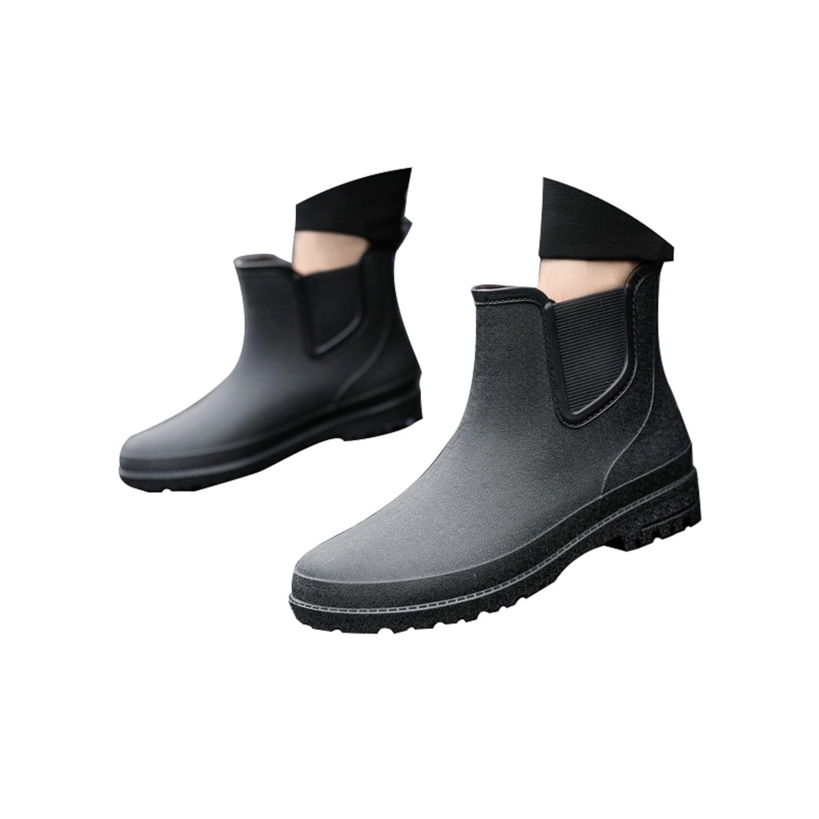 Generisch Bottines de pluie pour homme - Imperméables - En caoutchouc - Antidérapantes - Légères à enfiler - Douces et confortables - Pour le jardin, la sécurité et la pêche