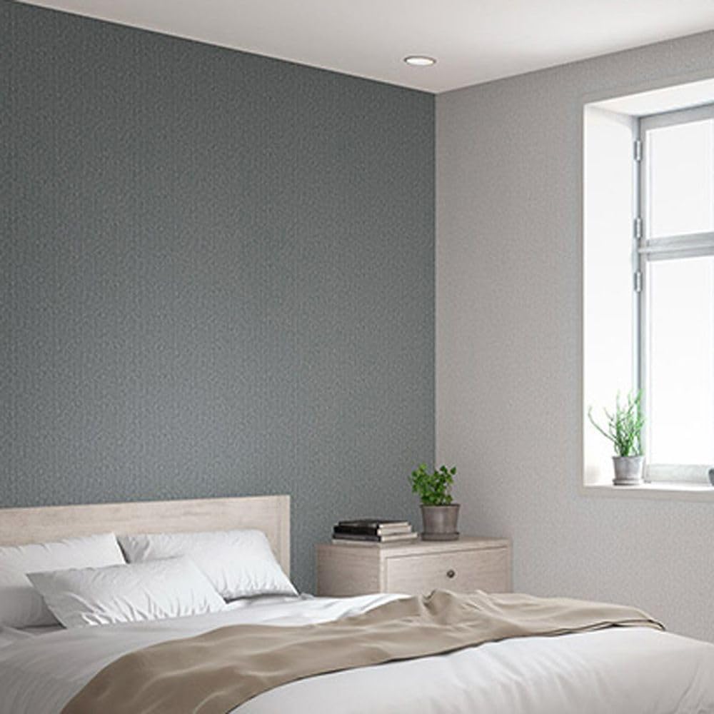 Amazon | 壁紙屋本舗 壁紙 のりなし クロス 織物調 灰色 グレー