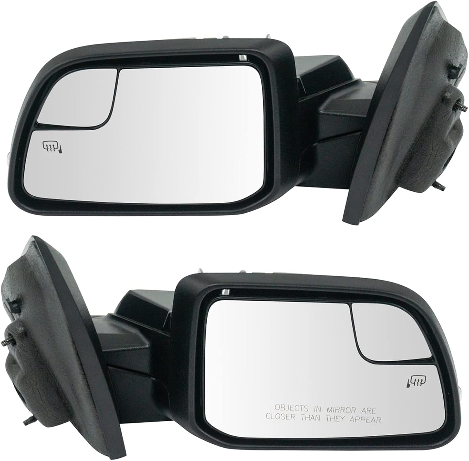 TRQ Driver & Passenger Side Power Heated Mirror Set Paint to Match with Turn Signal Puddle Light Spotter Glass Compatible with 2011-2015 Lincoln MKX FO1320477 FO1321477