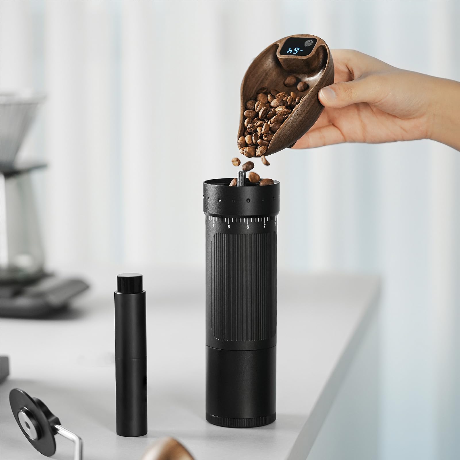 GOWENIC Zestaw z Fasoli Kawy i Zestaw Butelek z Sprayem, Mini Cyfrowa Skala dla Kawy 0,1 G wysoką precyzję z Wyświetlaczem LED TYP CAŁA dla Baristów Brewing Domowy (BLACK)
