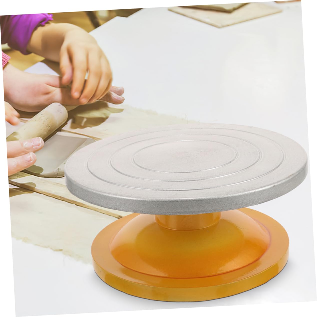 PRETYZOOM 2piezas Soporte De Pastel Manual Base Estable Giratorio para Decoración De Tartas Utensilio De Repostería para Modelado