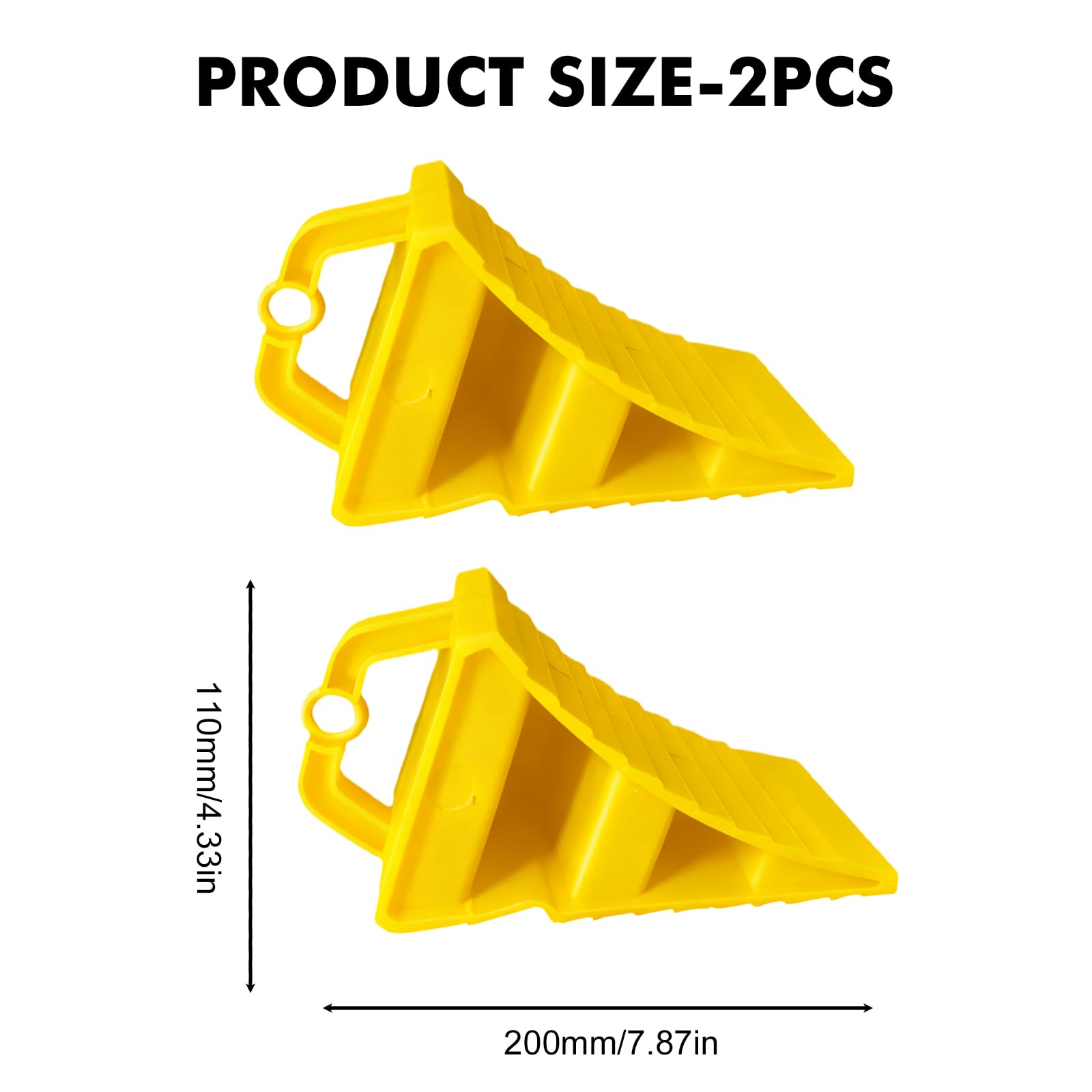 2 pezzi cunei fermaruota per auto: 15 x 10 cm, antiscivolo, portatili, cunei fermaruota per rimorchio, cunei fermaruota gialli con maniglia, cunei fermaruota per camper, cuneo fermaruota in