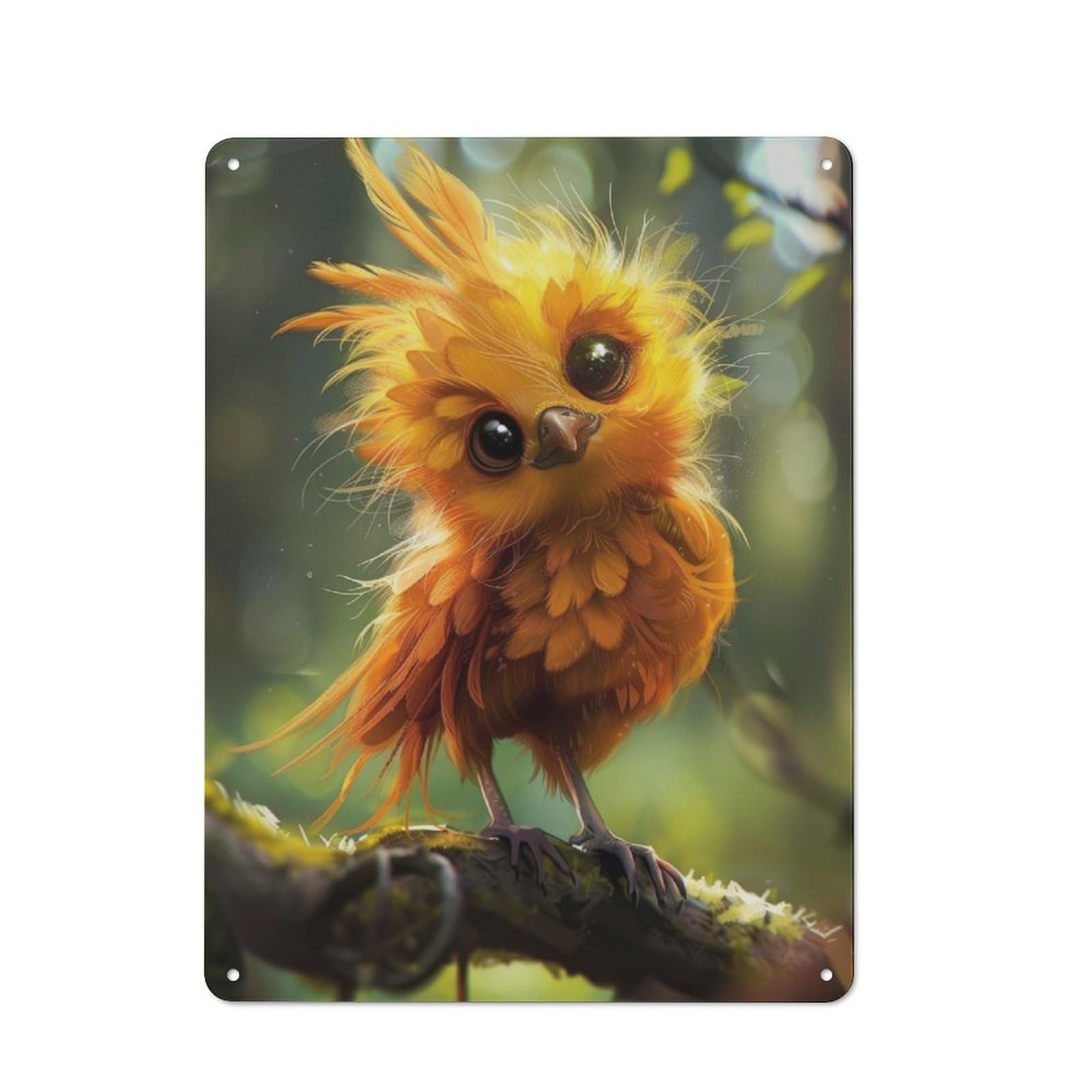 Junmoney Phoenix Chick Rustic Tin Sign 40X30cm For Living Room Or Hallway, A Metal Wall Feature For Living Rooms And Hallways