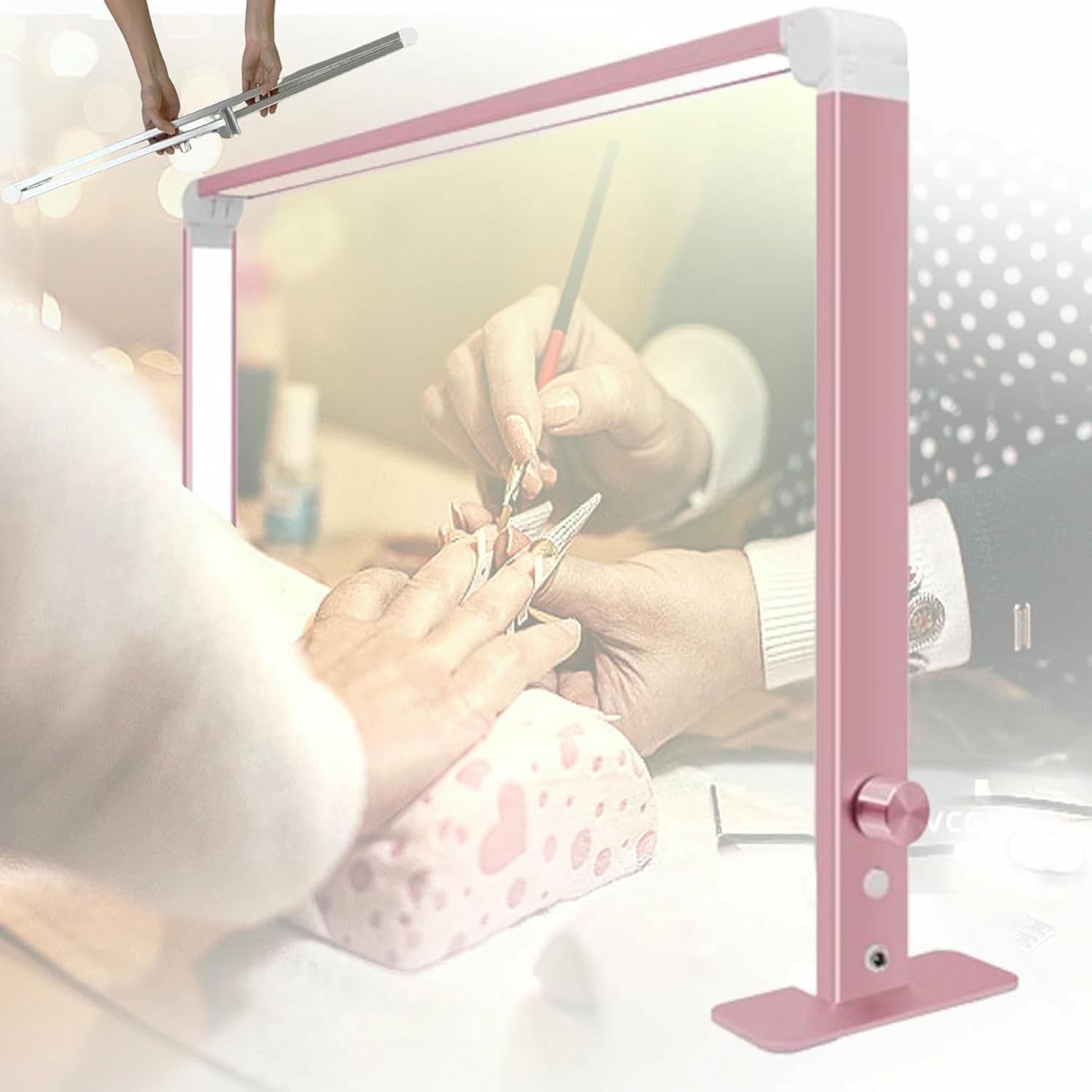Portable Half Moon Nail Desk Lamp, Foldable LED Nail Tech Lamp, 36w Adjustable Brightness, Manicure Desk Light, Lash Lamps, Gifts for Women