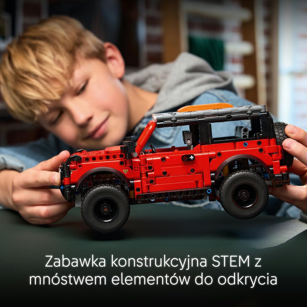 LEGO Technic SUV Ford Bronco, model samochodu do składania dla 9-latka, zabawka konstrukcyjna dla chłopców, dziewczynek i fanów motoryzacji, pomysł na prezent dla dziecka i ozdoba do pokoju 42213