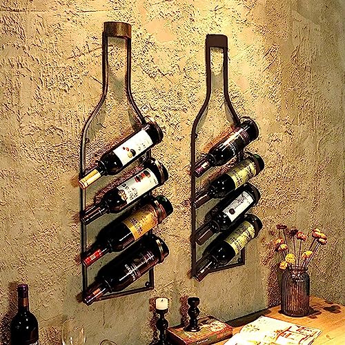Soporte de Vino Retro para Pared 4 Botellas Bronce miniatura 3