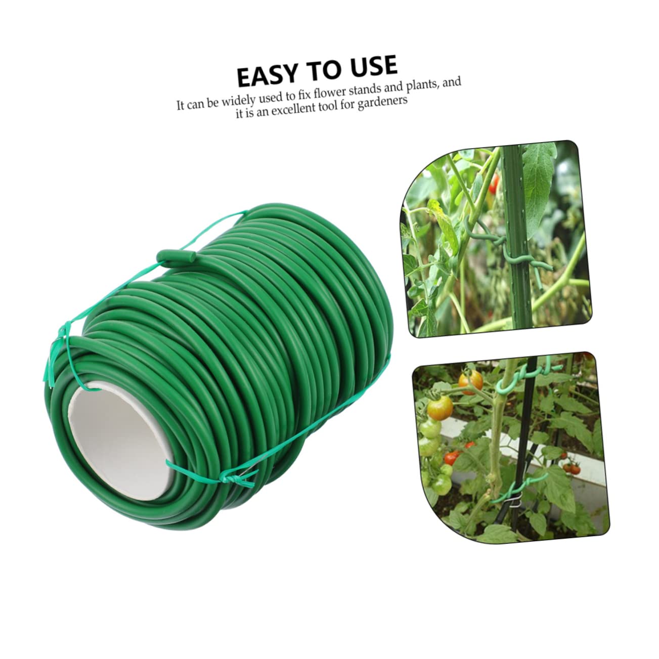 Toyvian Liens de Jardin pour Plantes Flexibles, 2 Rouleaux, TPR Fer Vert