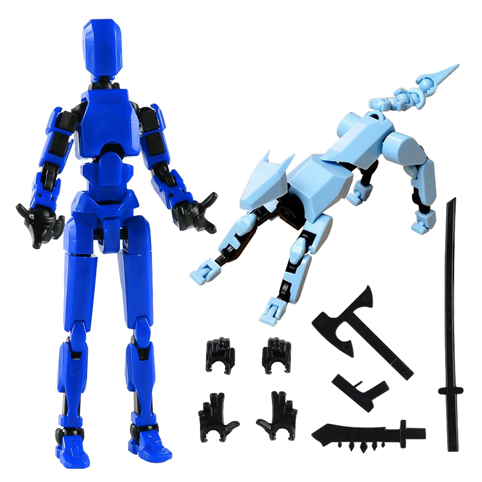 2pcs T13 Action Figure Robot Activity Model Dog with Articulars Multi-Jointed Movable Robot 3D Printed Mannequin Dummy 13 Animal 3D Printed DIY Model t13 desktop decoration Desktop Gifts (D)