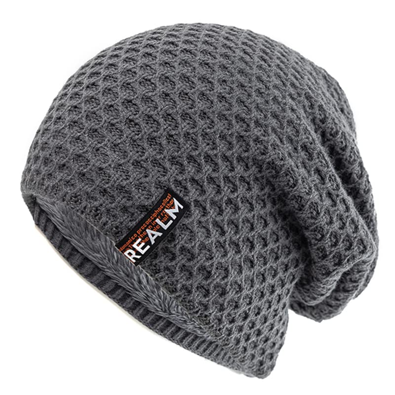 Sombreros unisex de invierno para hombres y mujeres Gorro de esquí cálido para decoración de letras con forro térmico, azul marino, Talla única