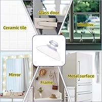 Vista 7 de Paquete de 20 ventosas para ventosas de plástico de vidrio, ventosas de plástico de PVC transparente con ganchos para mesa de vidrio, almohadilla