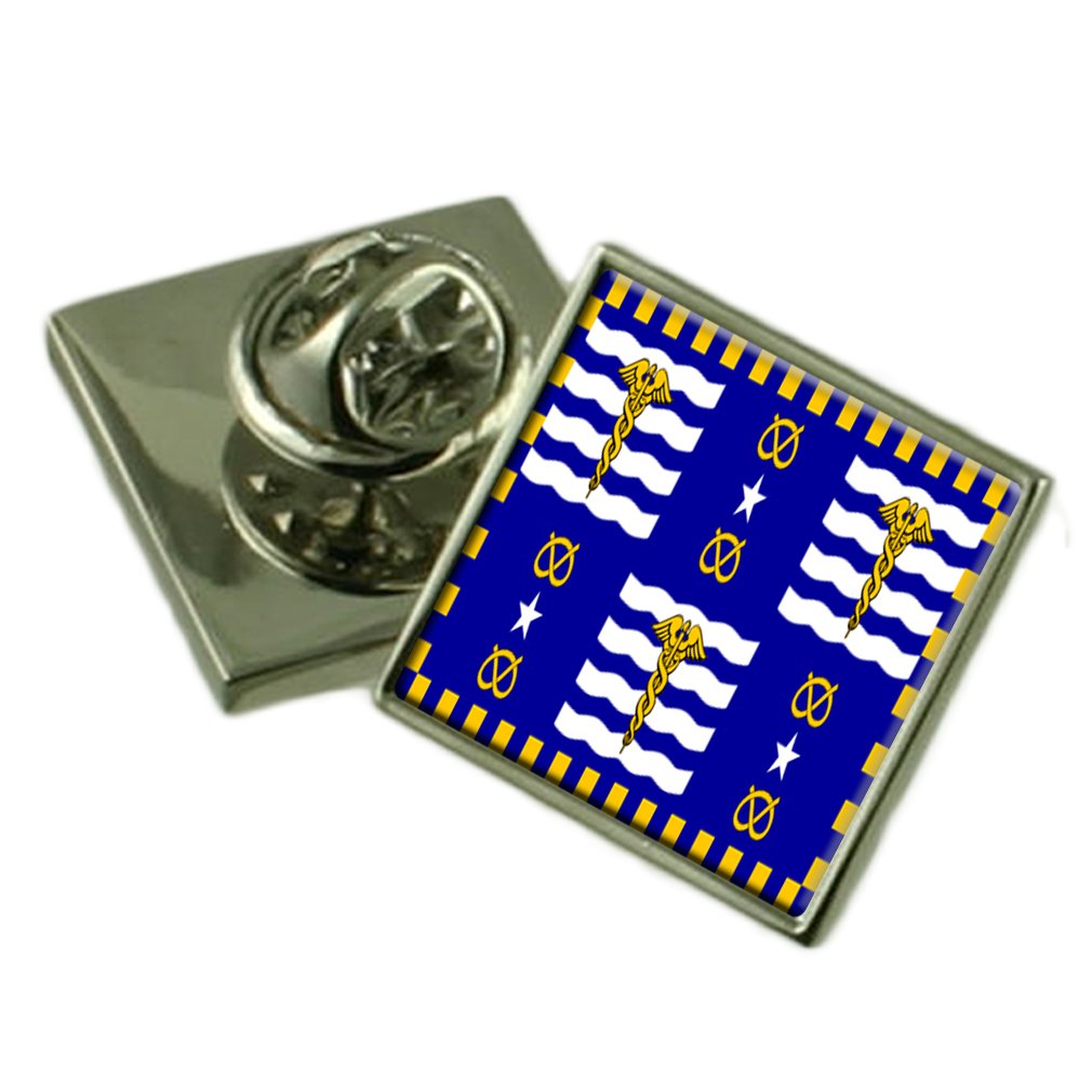 Brisbane City Australia Flag Lapel Pin Engraved Box
