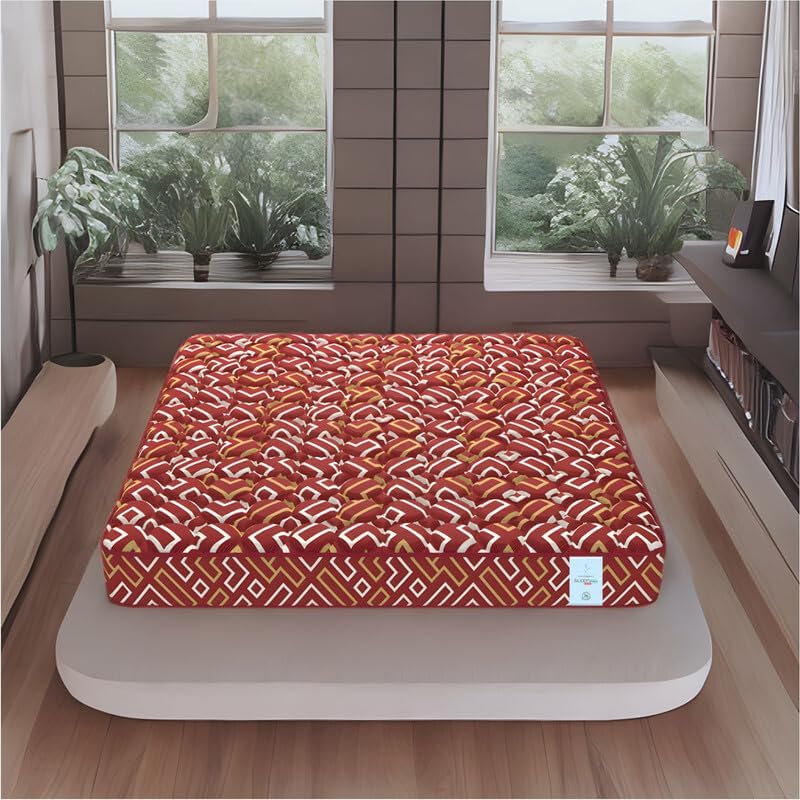 Image of SLEEPSPA Back Support Orthosense Cocopedic Tech. 4 Inch Single Size Coir Foam Mattress (LxW: 78X30 Inch) Back Pain Relief, Cotton Fabric, Stress Relief Sleep, Orthopedic Bed Mattress, 5 Year Warranty