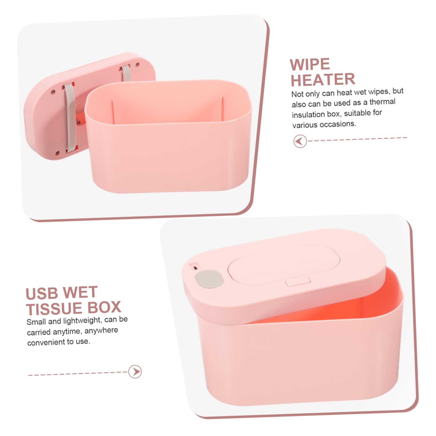 Calentador De Toallitas Húmedas Usb Portátil Para Bebés Control De Temperatura Para Viajes Coche y Uso Diario