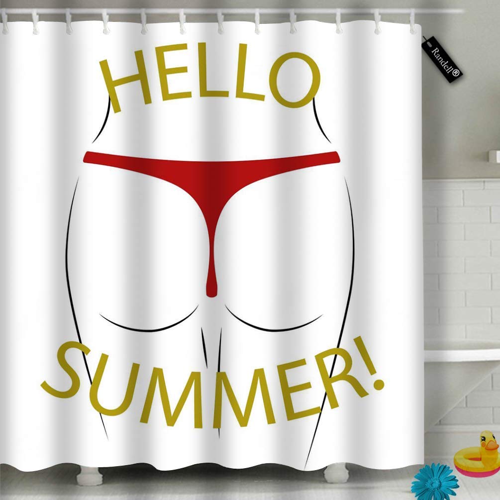 Amazon｜浴室のカーテンシャワーカーテンこんにちは夏セクシーな尻
