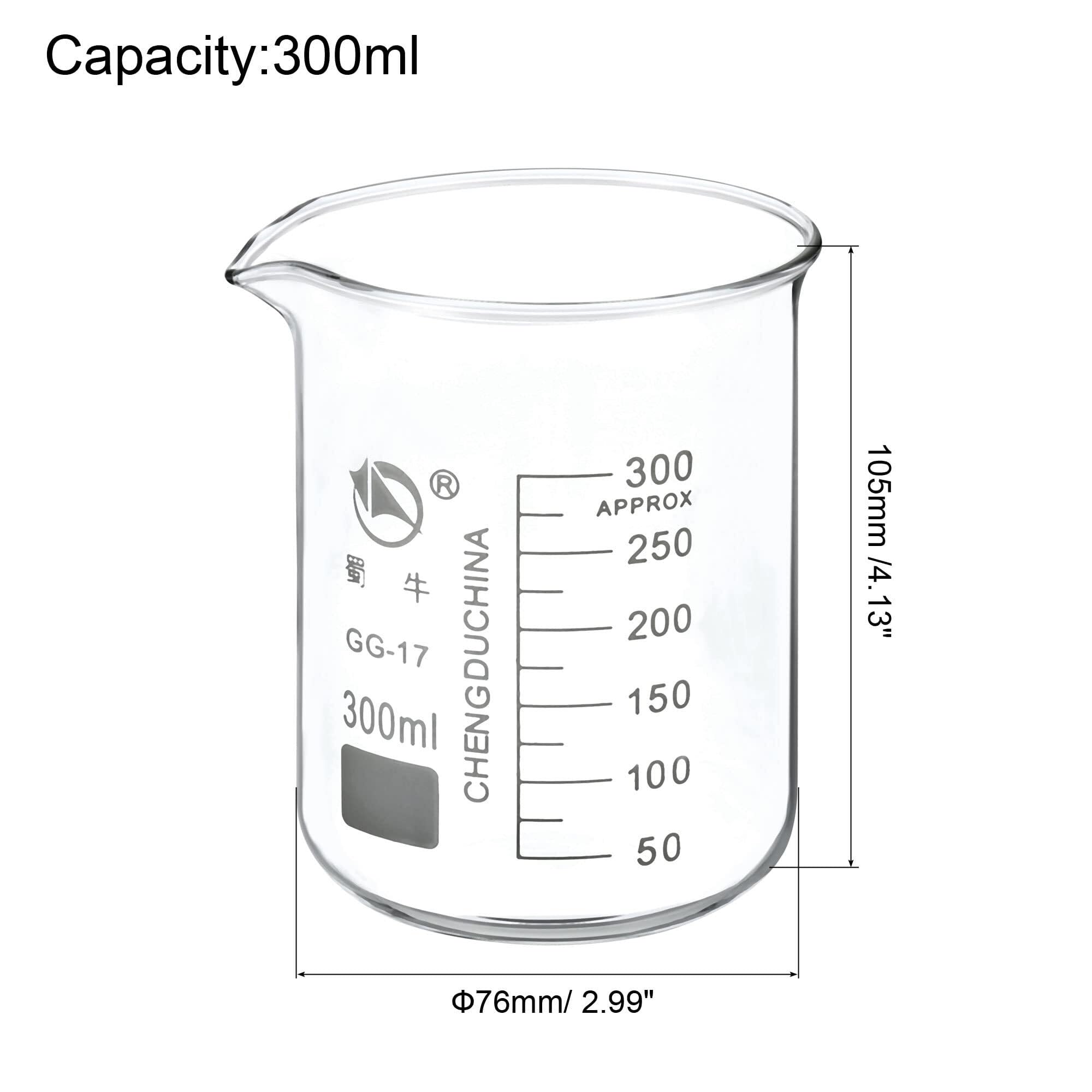 Zlewka laboratoryjna z dziobkiem, Zlewki ze szkła borokrzemianowego, niska forma z wylewką nadrukiem, 25-1000 ml, 2-pak. Lab Kitchen Chem(300ml)