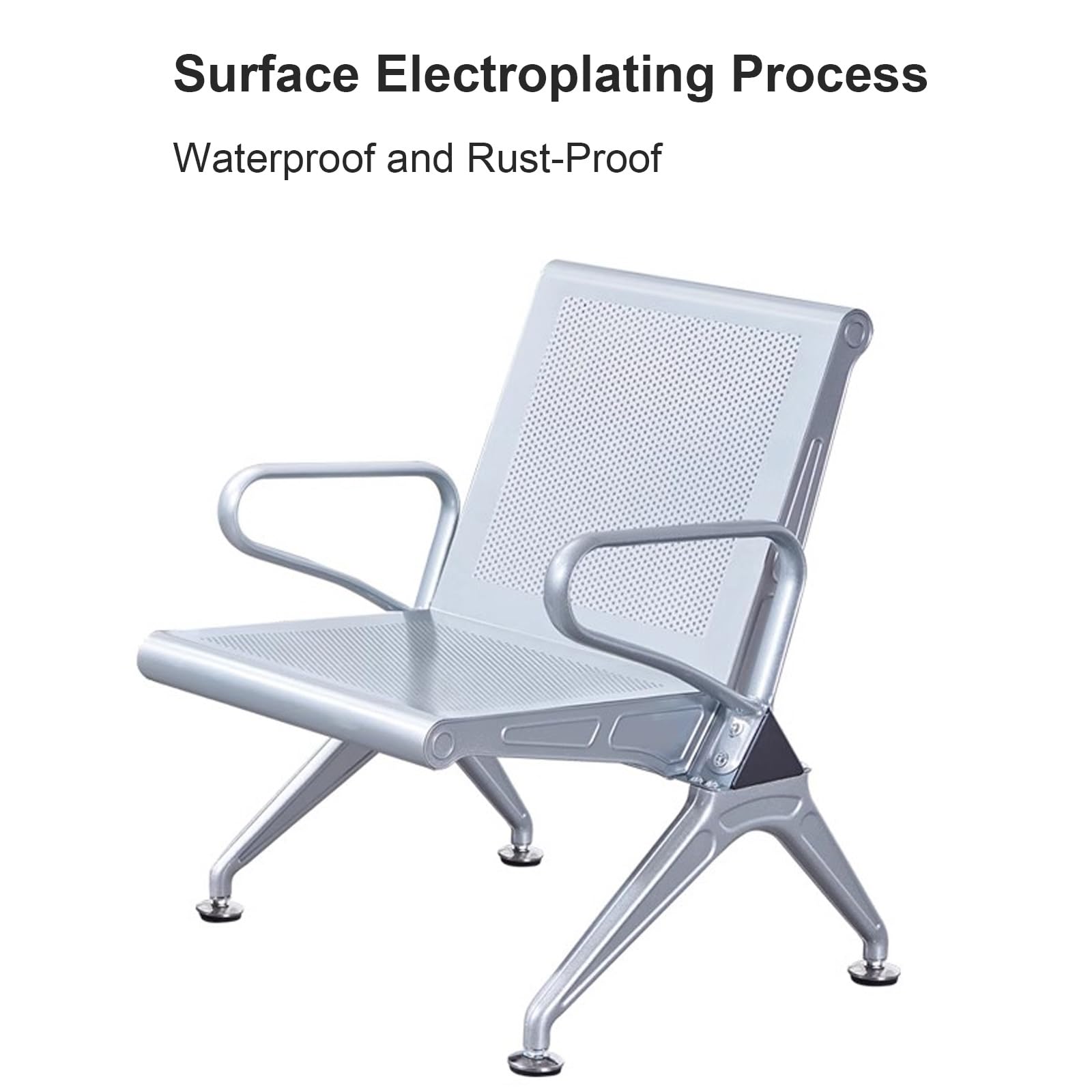 Sillas de sala de espera para recepción y vestíbulo, asiento cómodo con respaldos y reposabrazos para aeropuertos, hospitales, salones y oficinas