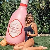 Sparkling Sprinkles - Inflatable Champagne Shaped Sprinkler for Summer Themed Bachelorette Parties, Pool Party Games and More Summer Fun Party Ideas