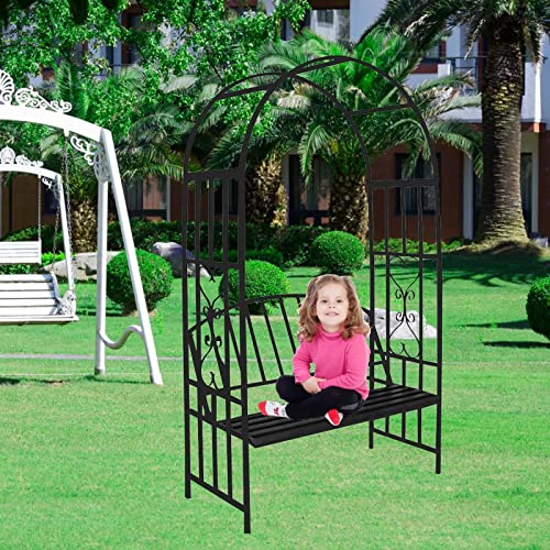 206x114x50cm Arco Da Giardino Arco Supporto Per Rose Rampicanti Padiglione Da Giardino Tubolare In Acciaio Zincato Robusto Stabile