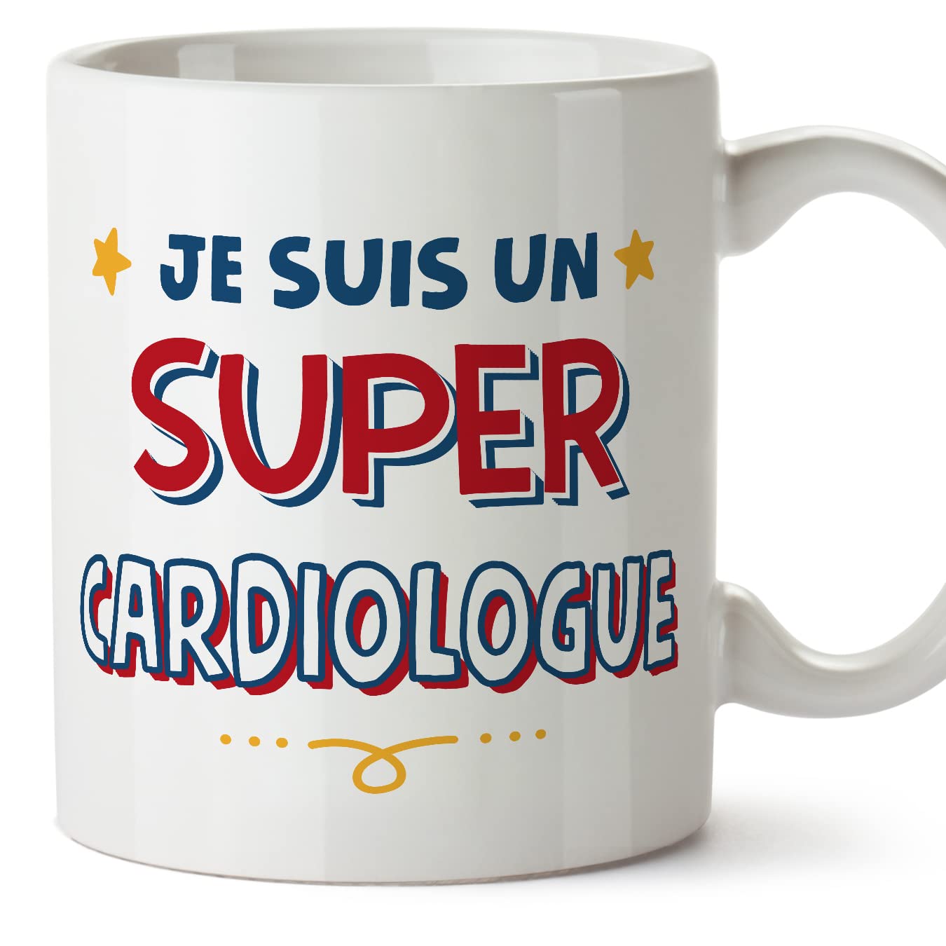 MUGFFINS Cardiologist Man Mug - in French - Je Suis Super - Funny Gift for Colleagues - Ceramic 11oz Mug — image 1