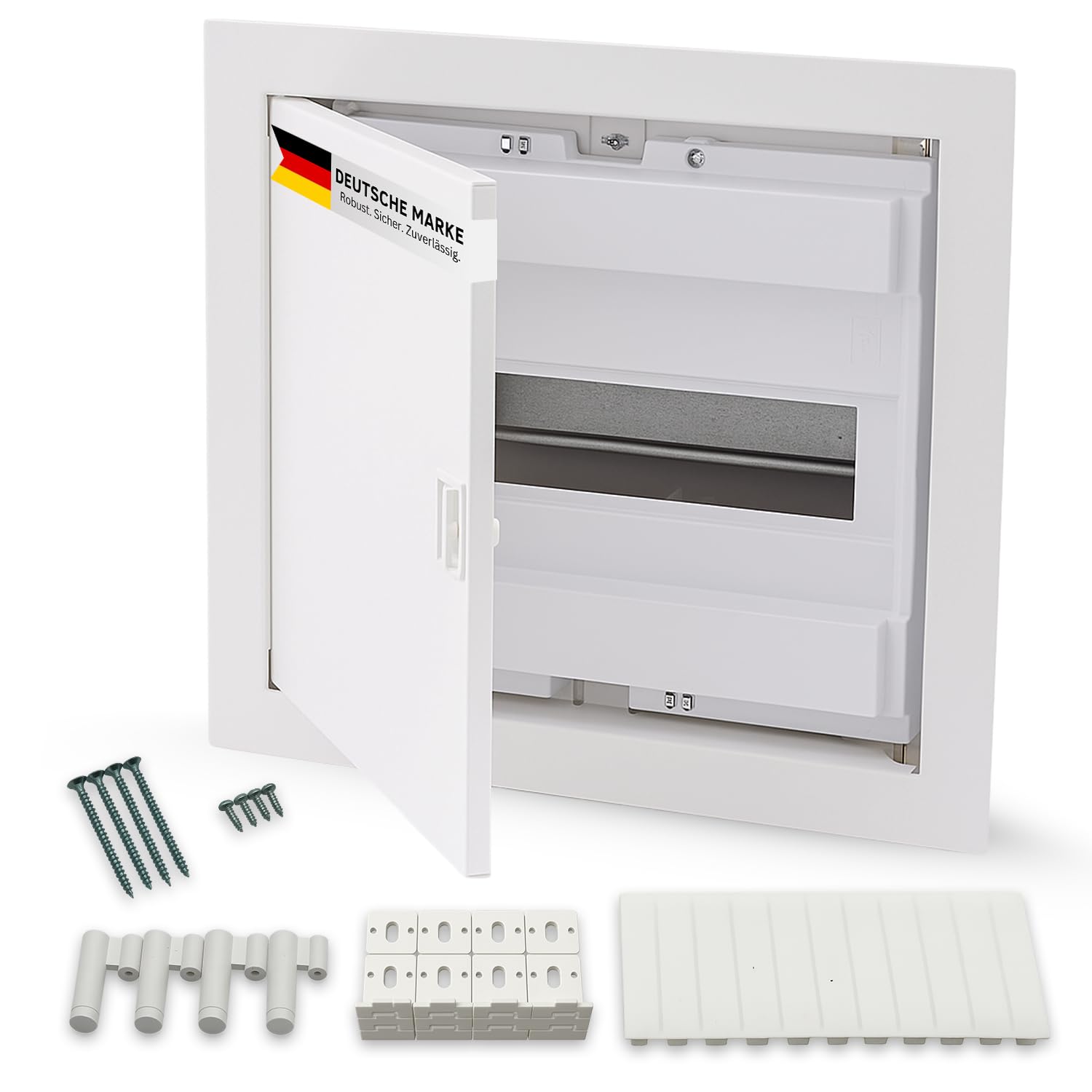 Sicherungskasten IP40 Unterputz 1-reihig 8 Module 1x8 Mit DIN-Schiene