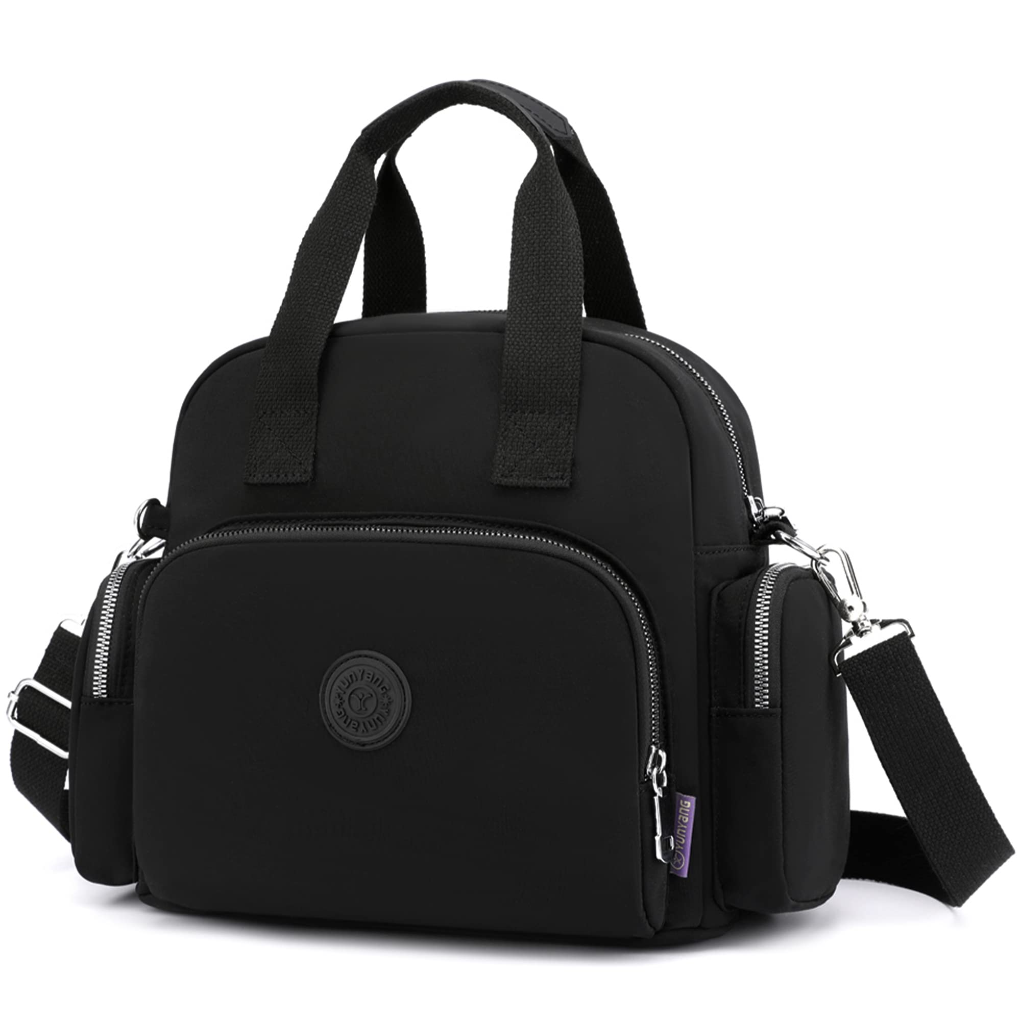 Donne Borsa a Mano Moda Tracolla Borse Donna Zaino Impermeabile Messenger Borsa Porta di Ricarica USB Lavoro Viaggio Casual Quotidiano Tela Borsa a Tracolla Nero A, L, Borsa a Mano, Nero a, L,