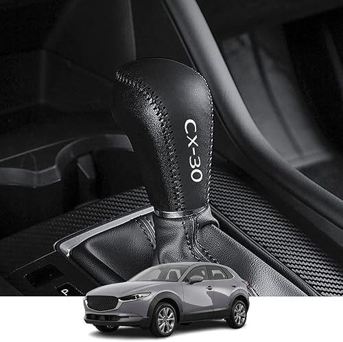 Kakash Accesorios interiores personalizados para Mazda CX-30 2020 2021 2022, cubierta de cuero para palanca de cambios automática, funda de cuero